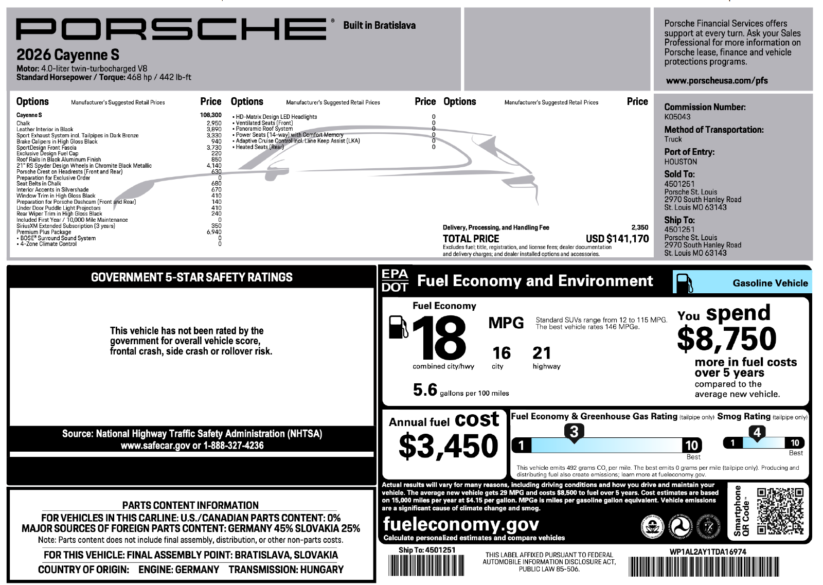 2026 Porsche Cayenne Cayenne S