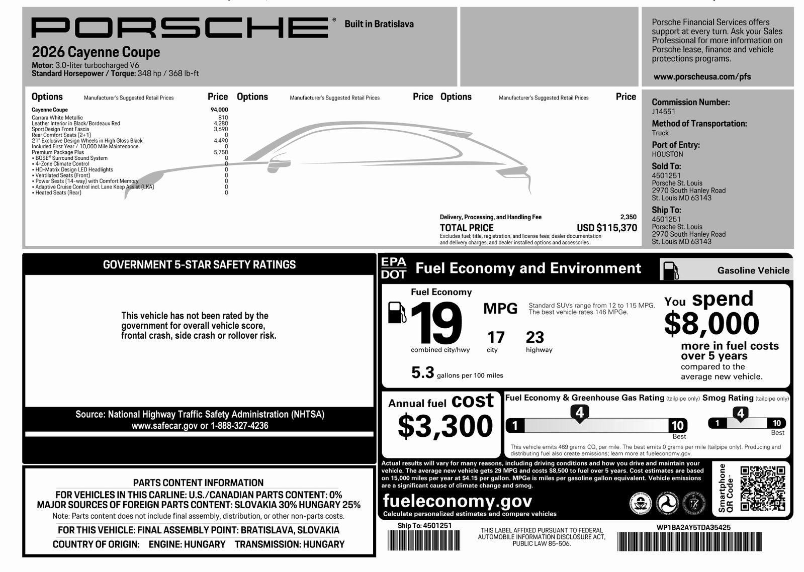 2026 Porsche Cayenne Cayenne Coupe