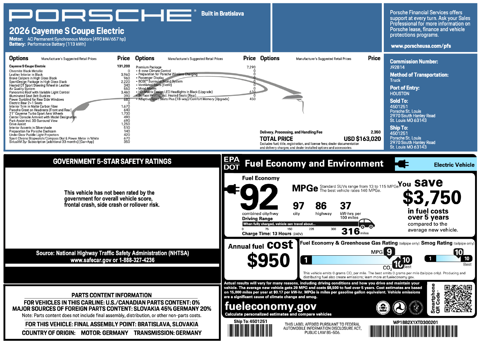 2026 Porsche Cayenne Cayenne S Coupe Electric