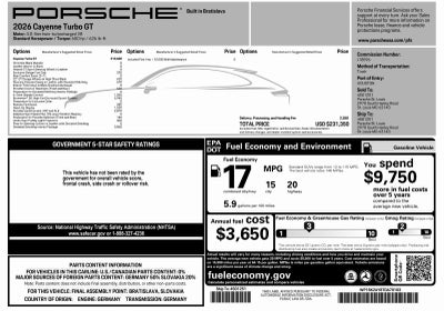 2026 Porsche Cayenne Coupe Turbo GT