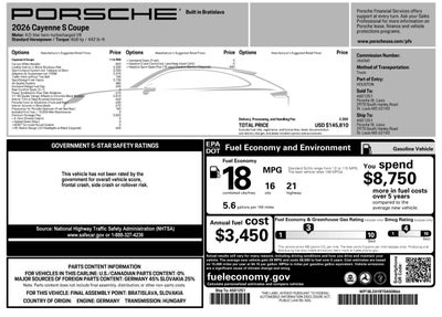2026 Porsche Cayenne Cayenne S Coupe