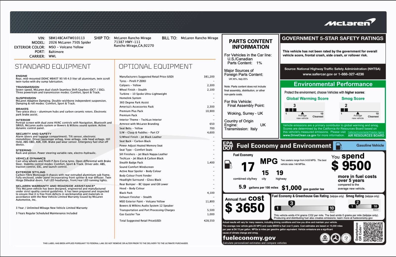 2026 McLaren 750S Spider