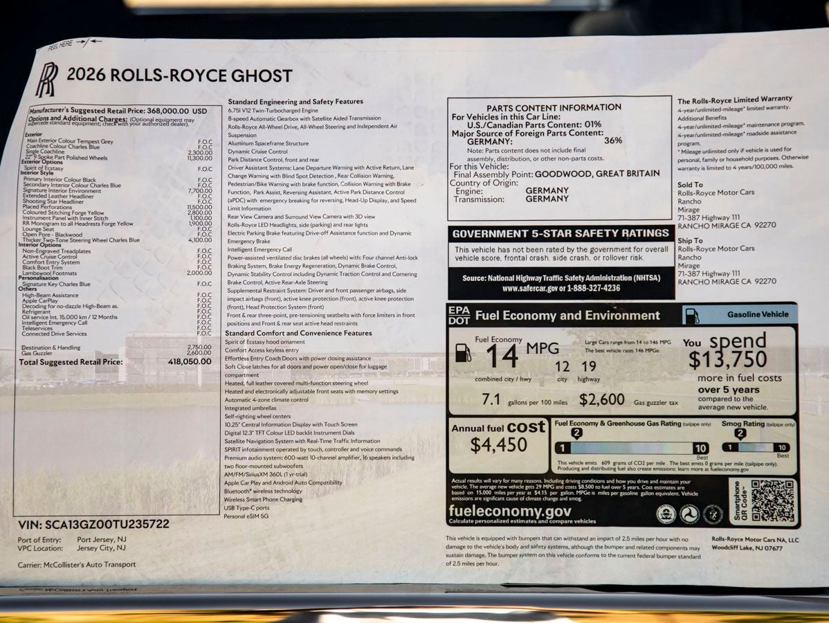2026 Rolls-Royce Ghost 