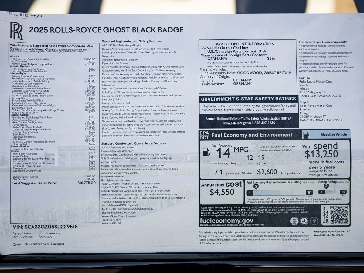 2025 Rolls-Royce Black Badge Ghost