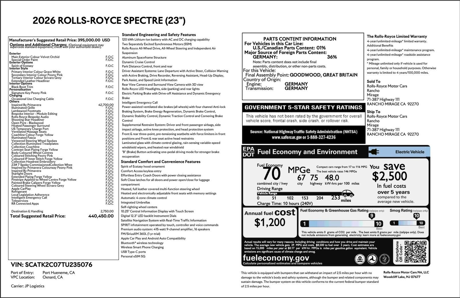 2026 Rolls-Royce Spectre 