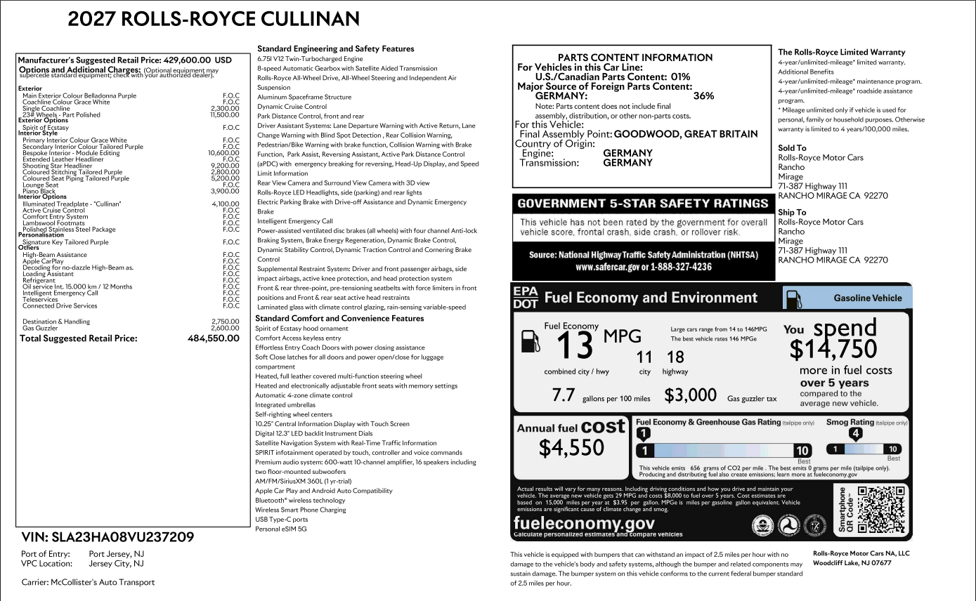 2027 Rolls-Royce Cullinan 