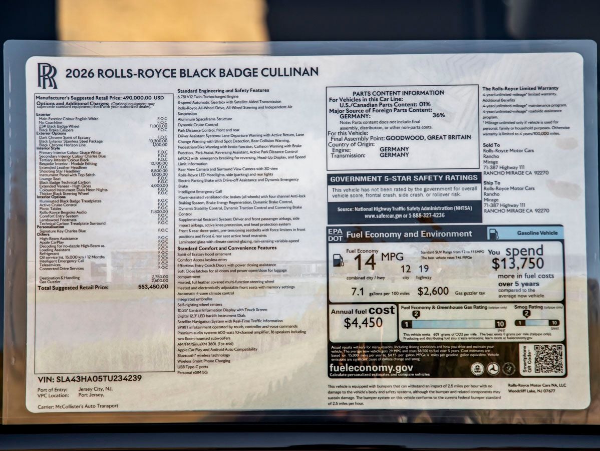 2026 Rolls-Royce Black Badge Cullinan