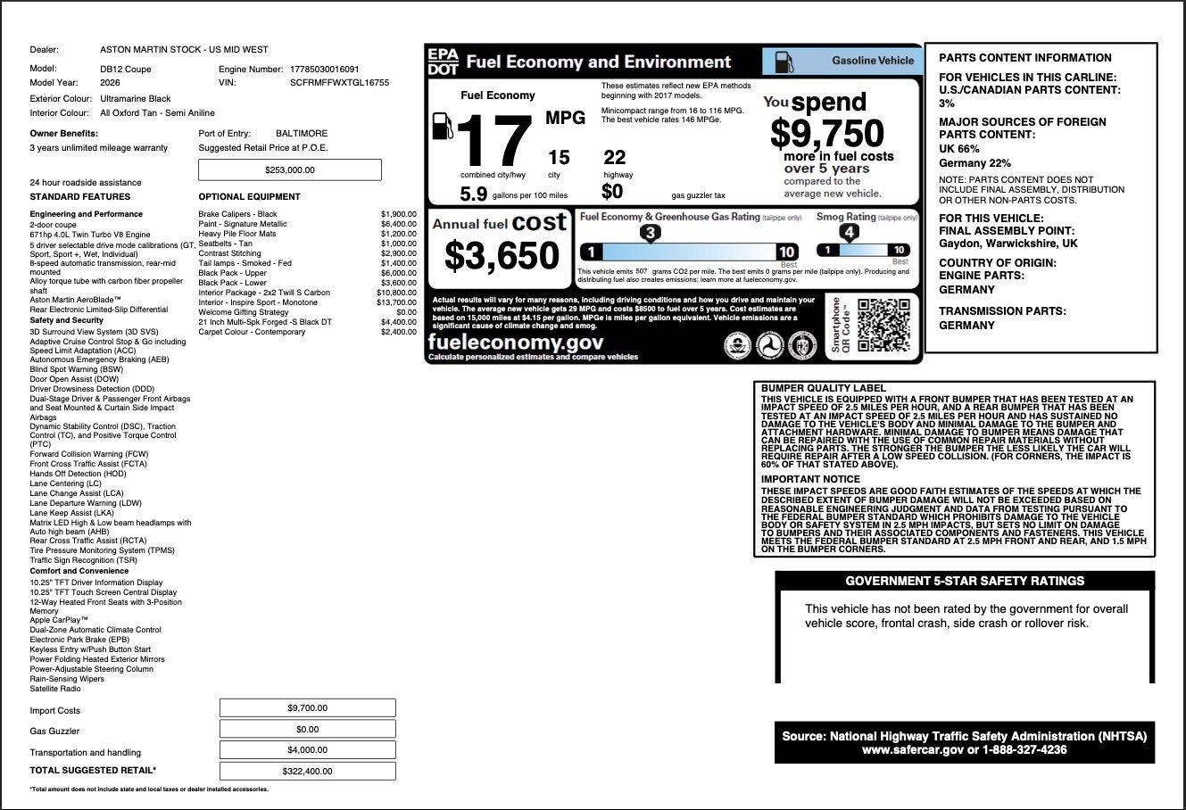 2026 Aston Martin DB12 Base