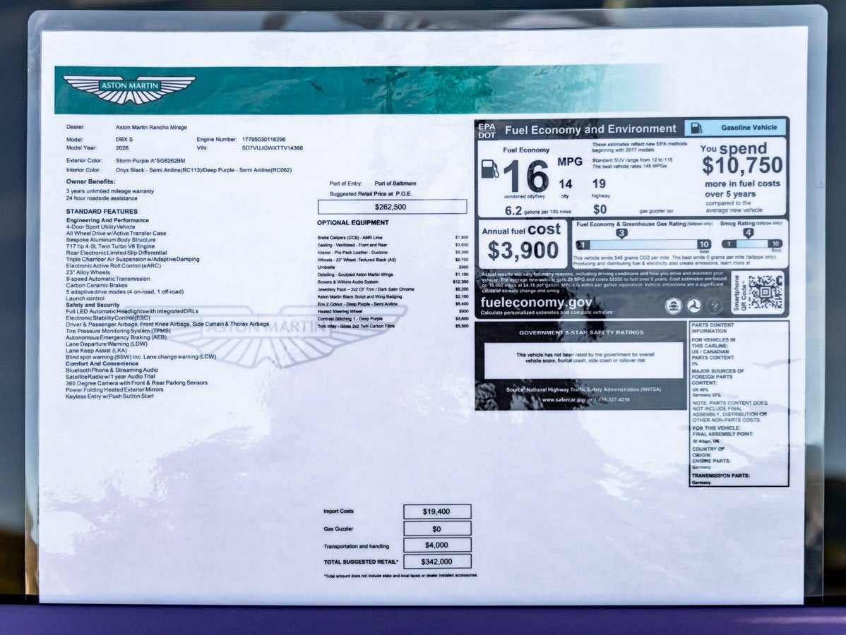 2026 Aston Martin DBX S