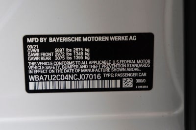 2022 BMW 750i xDrive 750i xDrive