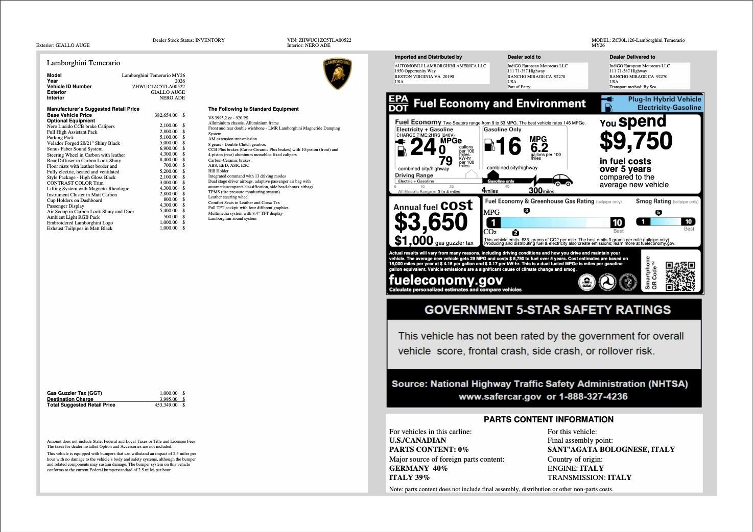 2026 Lamborghini Temerario Base