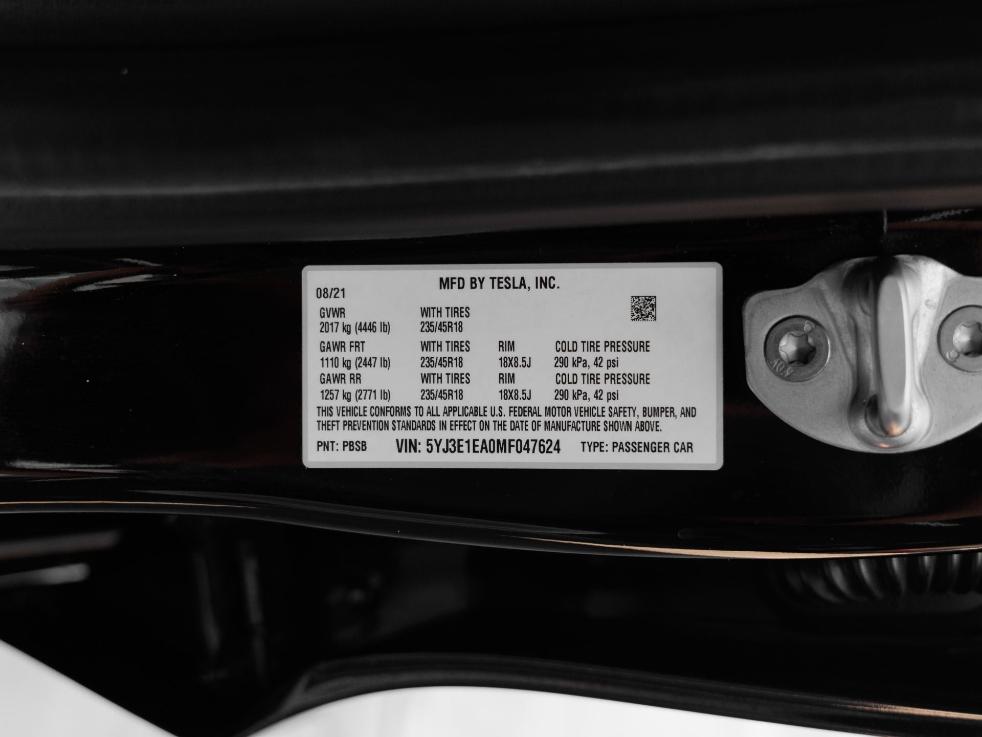 2021 Tesla Model 3 Standard Range Plus