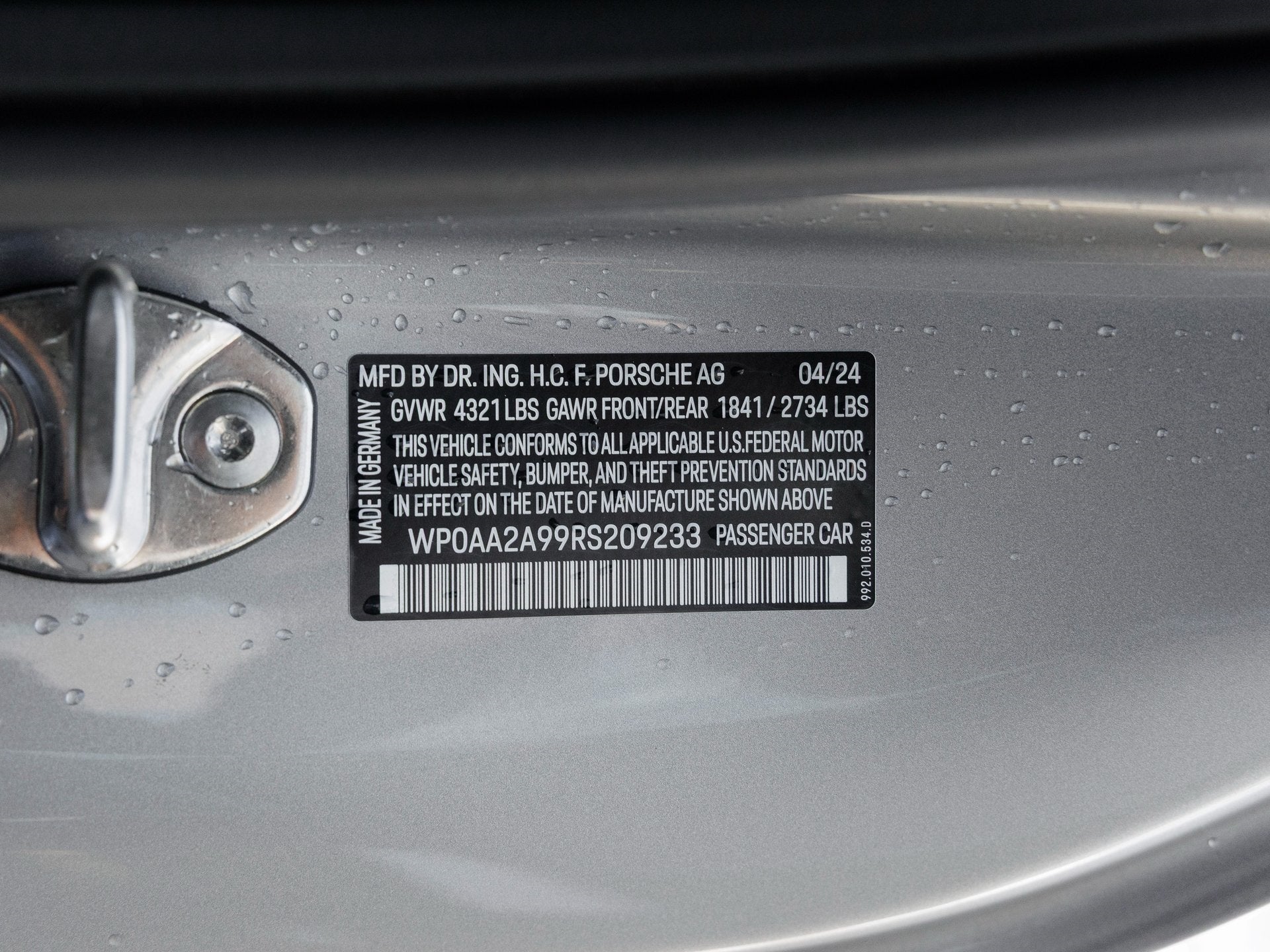 2024 Porsche 911 911 Carrera T (MY24)