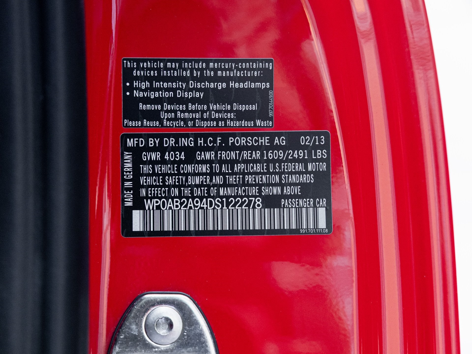 2013 Porsche 911 911 Carrera S