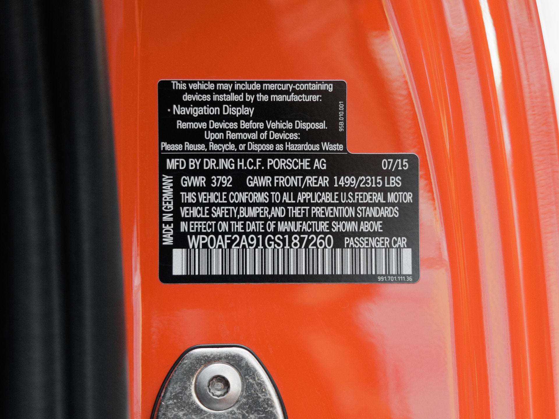 2016 Porsche 911 911 GT3 RS