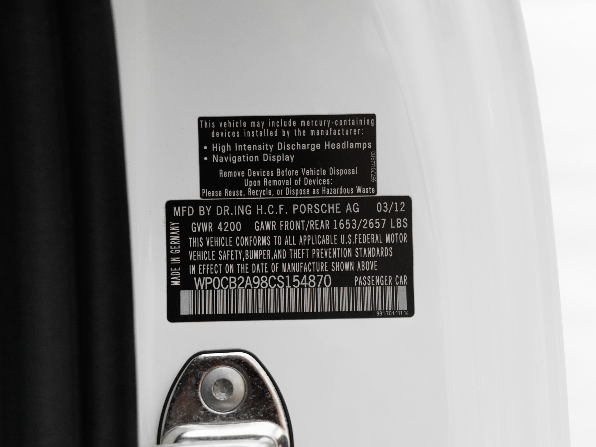 2012 Porsche 911 911 Carrera S Cabriolet