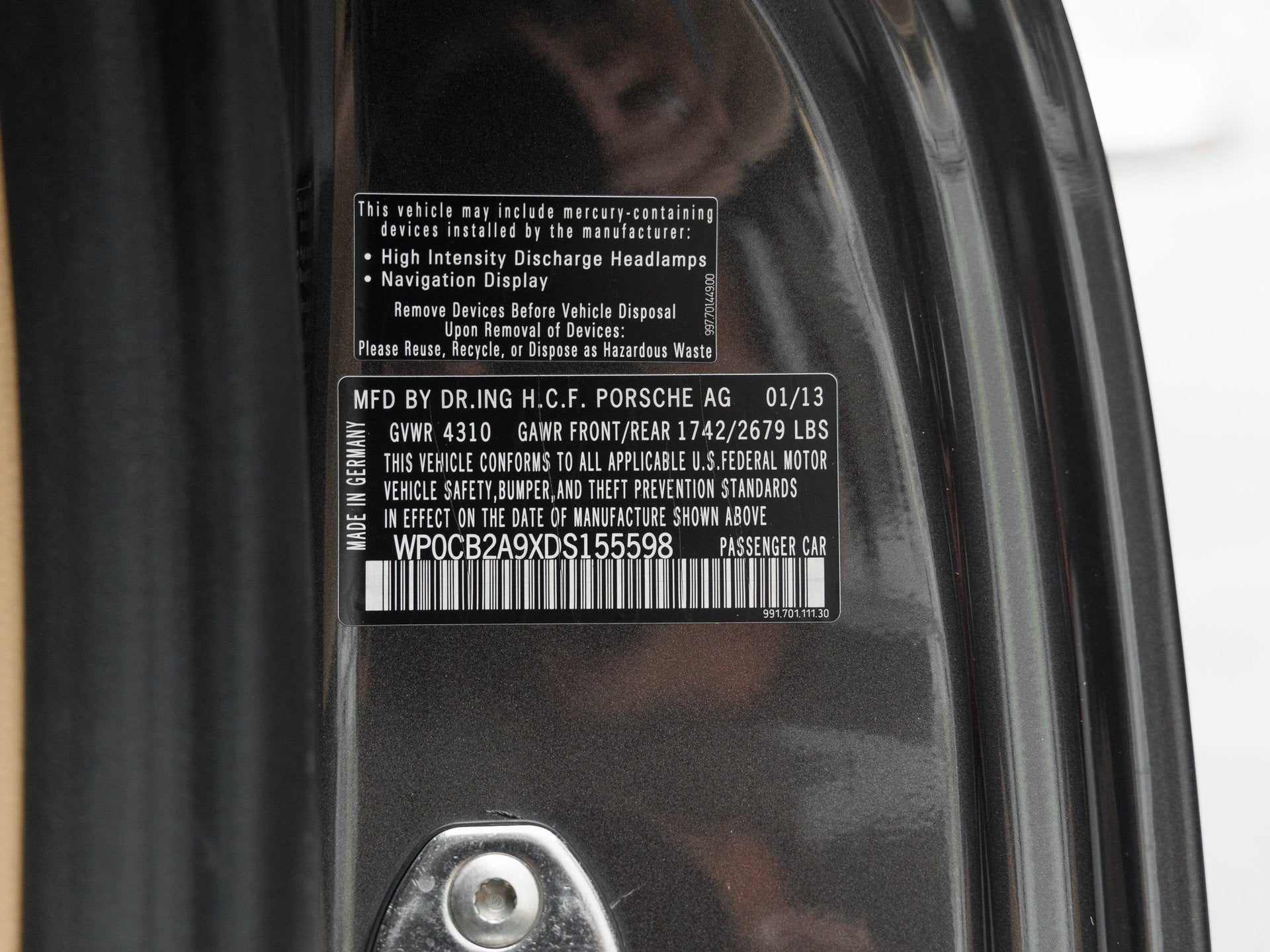 2013 Porsche 911 911 Carrera 4S Cabriolet