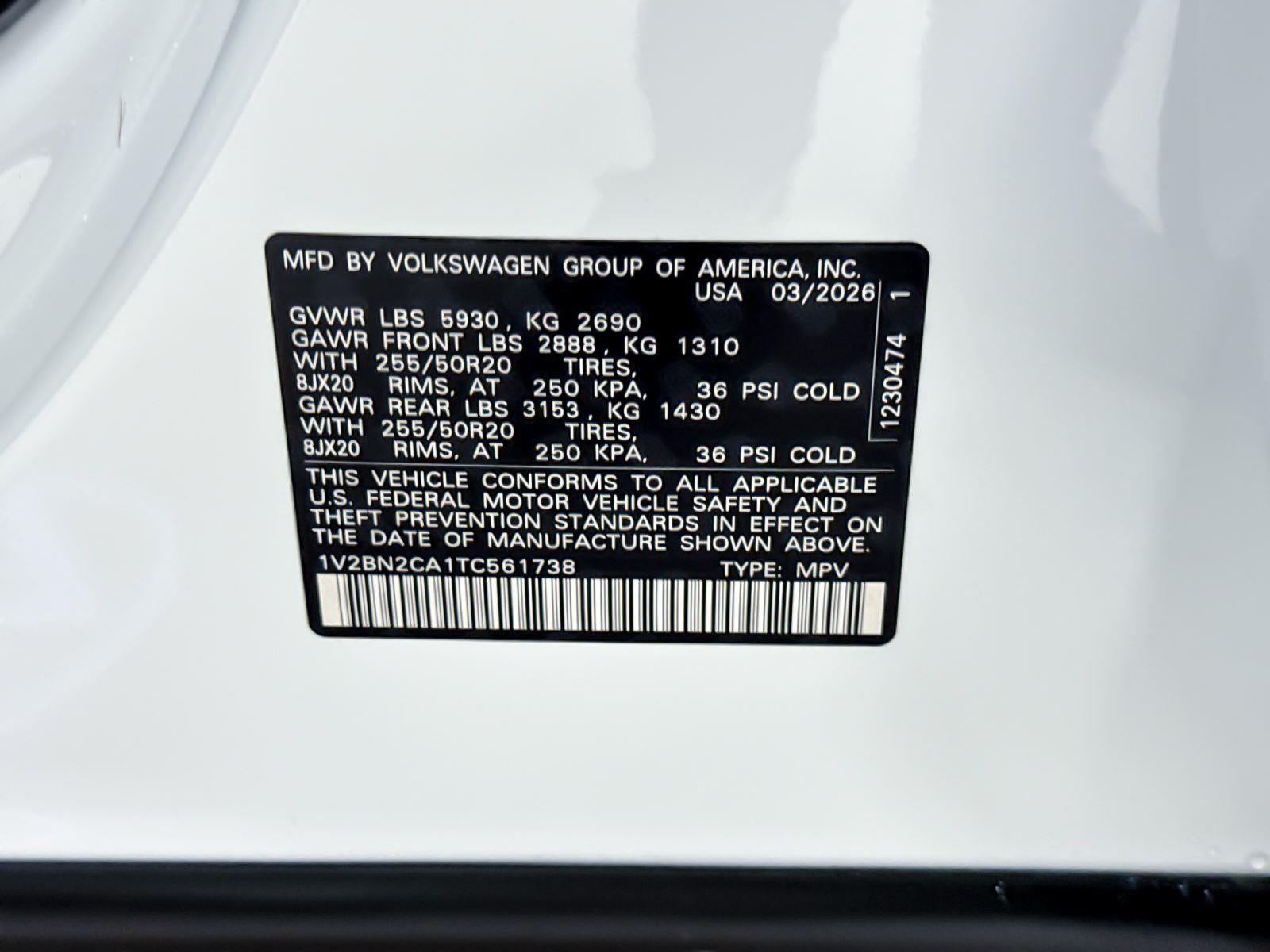 2026 Volkswagen Atlas 2.0T SEL