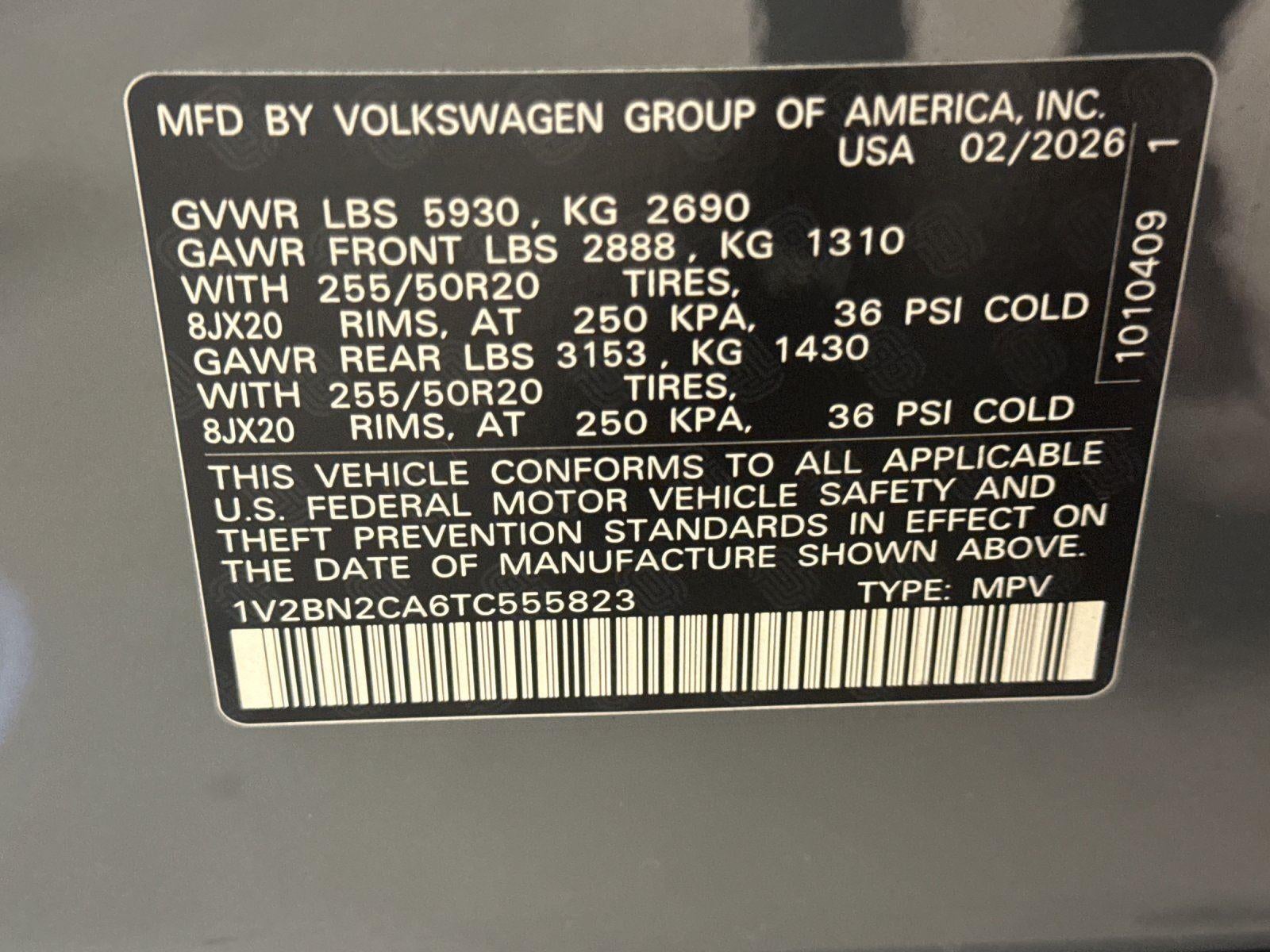 2026 Volkswagen Atlas 2.0T SEL