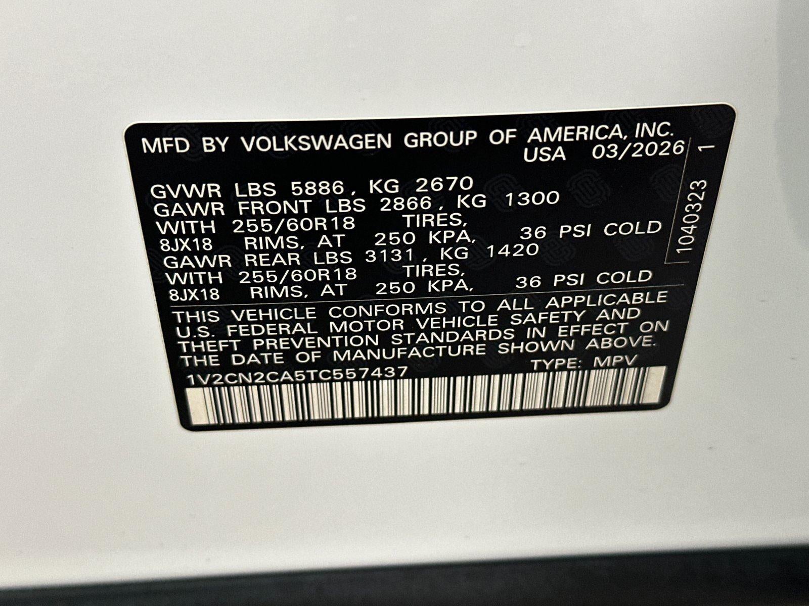 2026 Volkswagen Atlas 2.0T Peak Edition