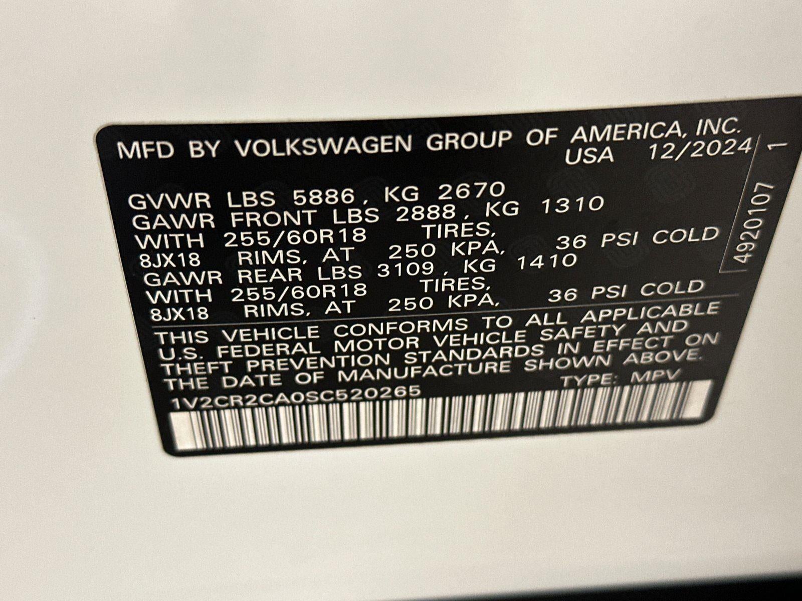 2025 Volkswagen Atlas 2.0T Peak Edition