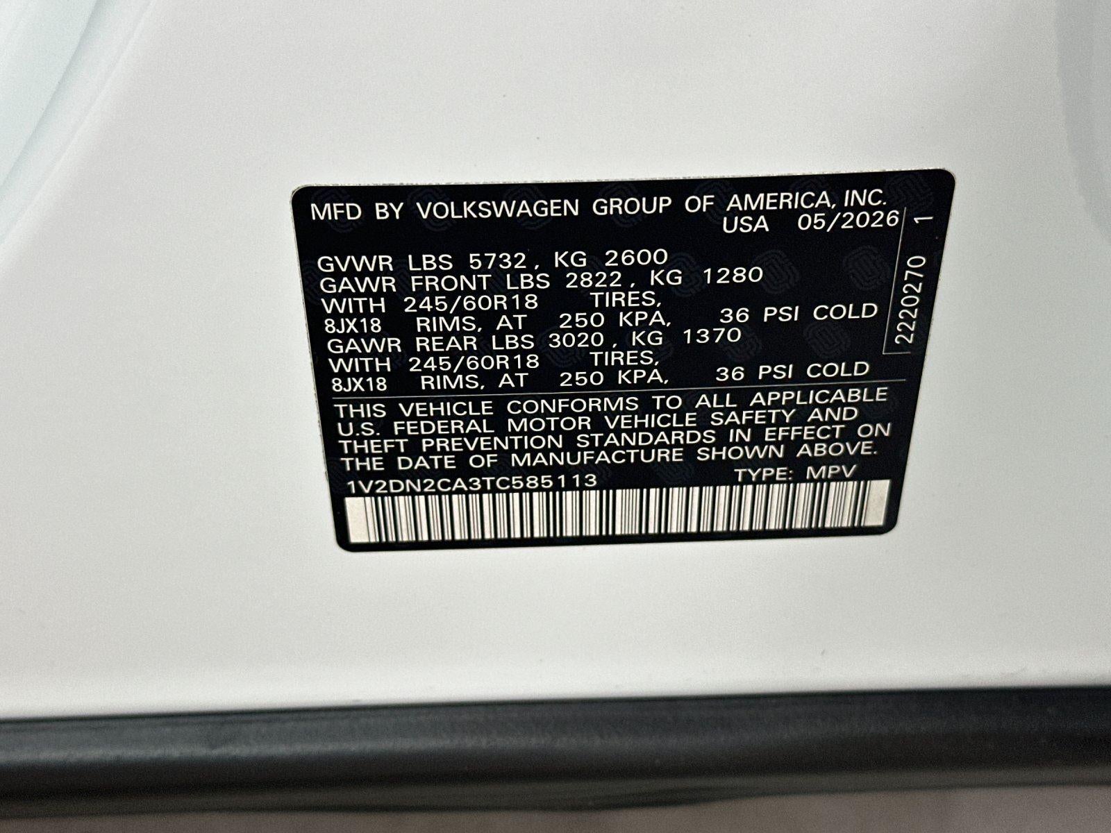 2026 Volkswagen Atlas 2.0T SE