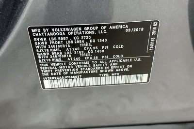 2018 Volkswagen Atlas 3.6L V6 SE