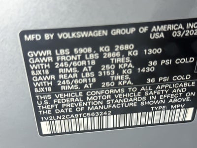 2026 Volkswagen Atlas 2.0T SE