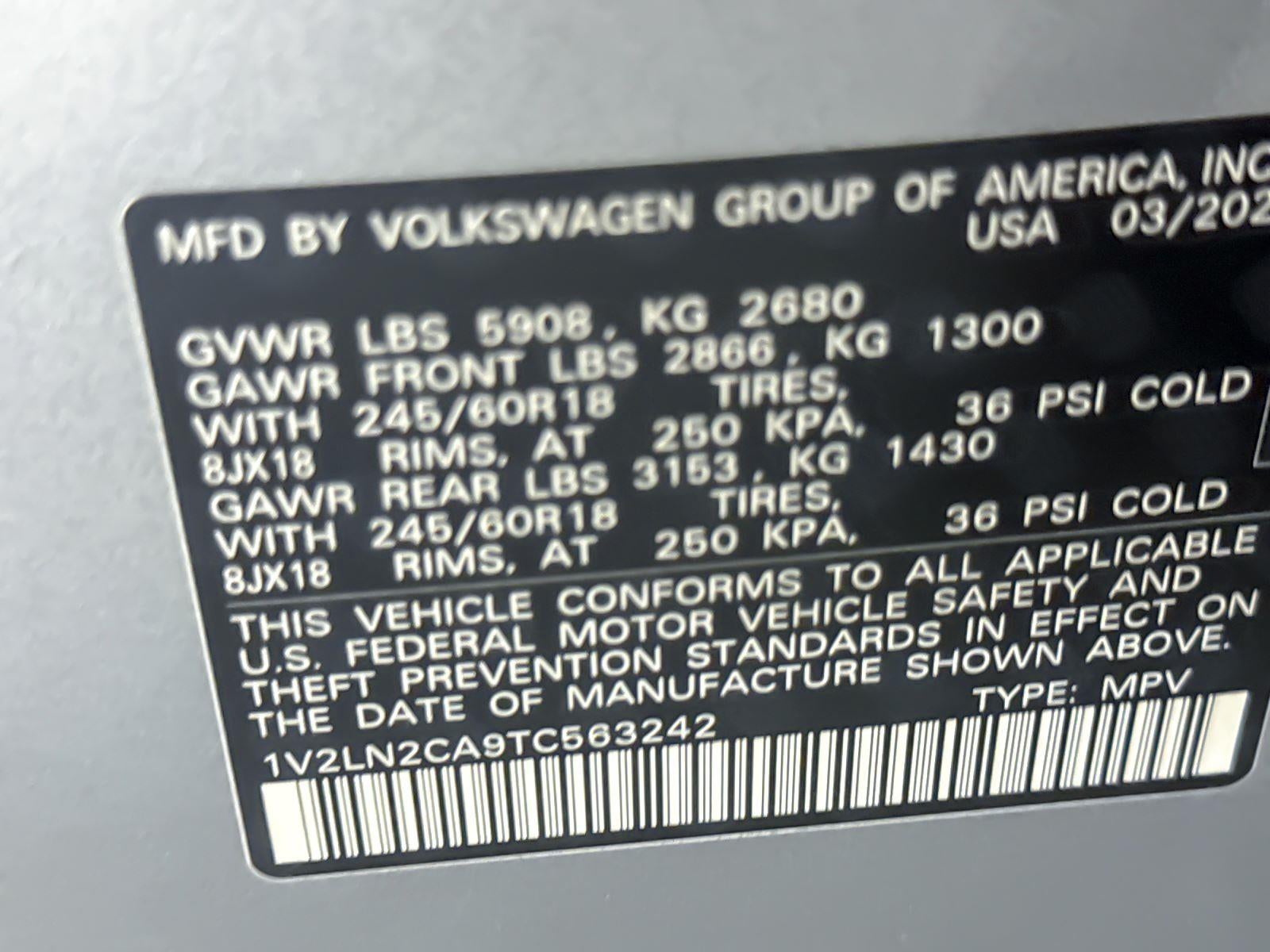 2026 Volkswagen Atlas 2.0T SE