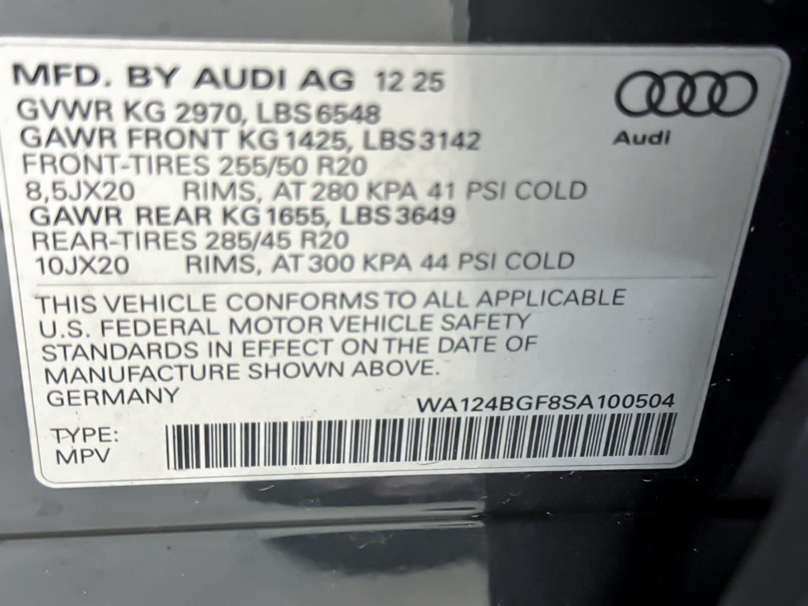 2025 Audi Q6 E-Tron Premium Plus