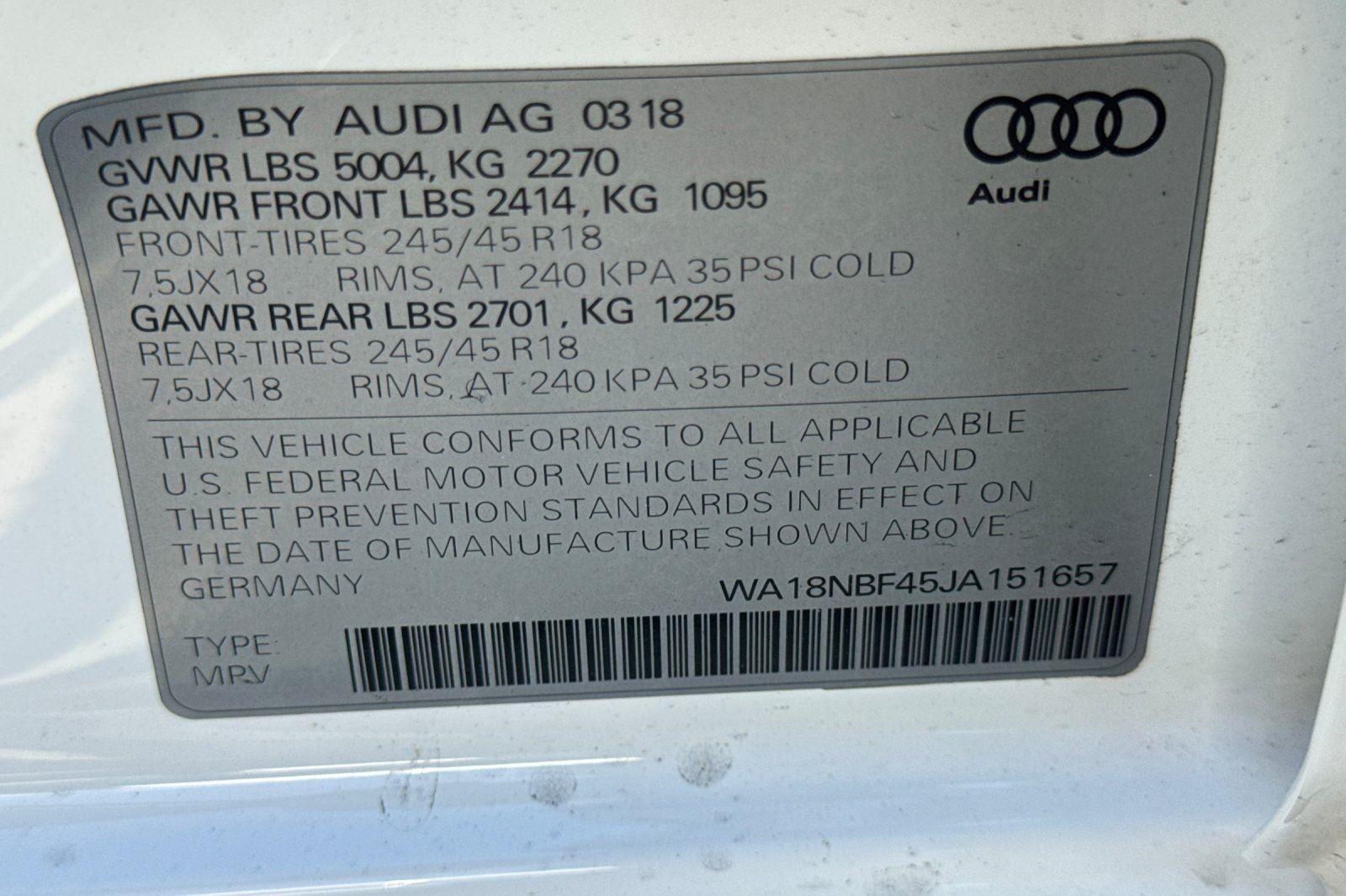 2018 Audi A4 allroad Premium Plus