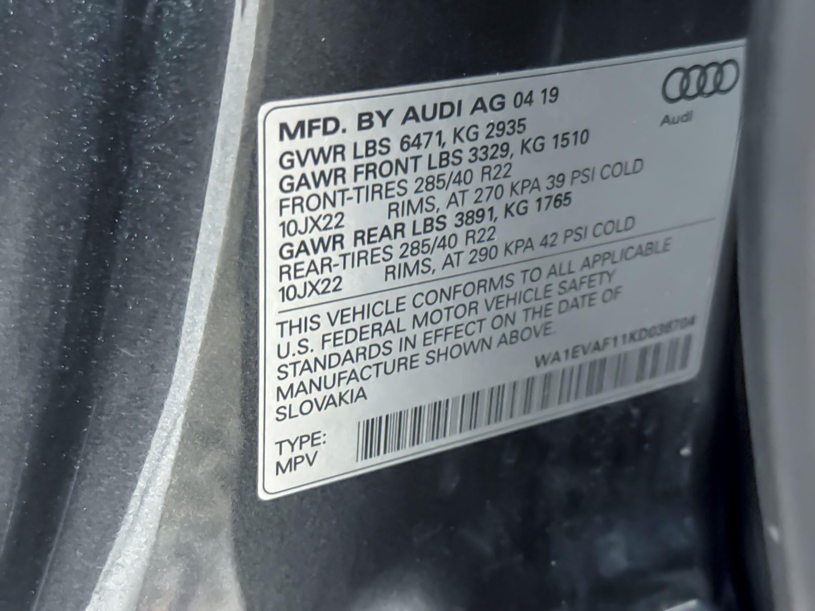 2019 Audi Q8 Premium Plus