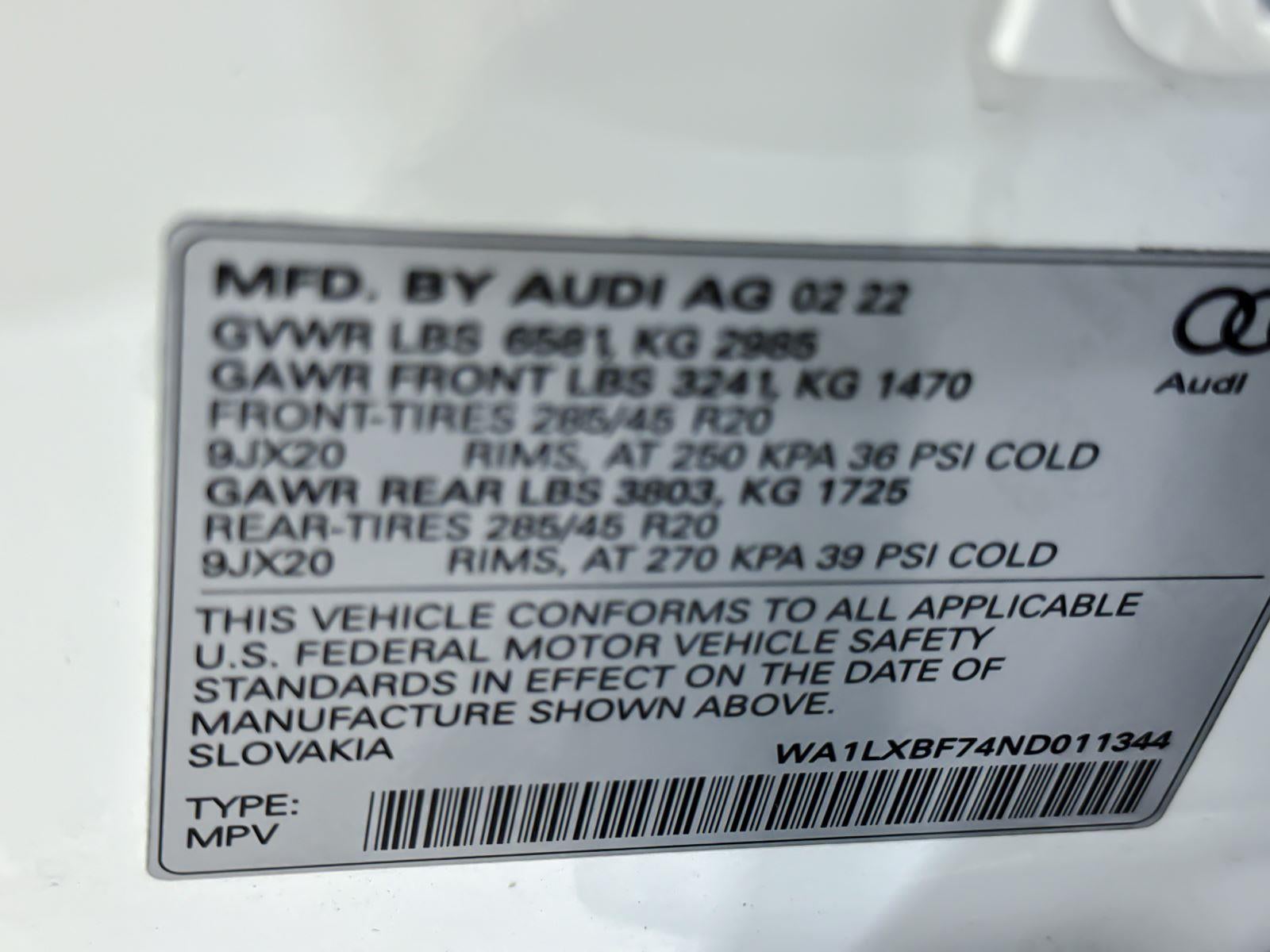 2022 Audi Q7 Premium Plus