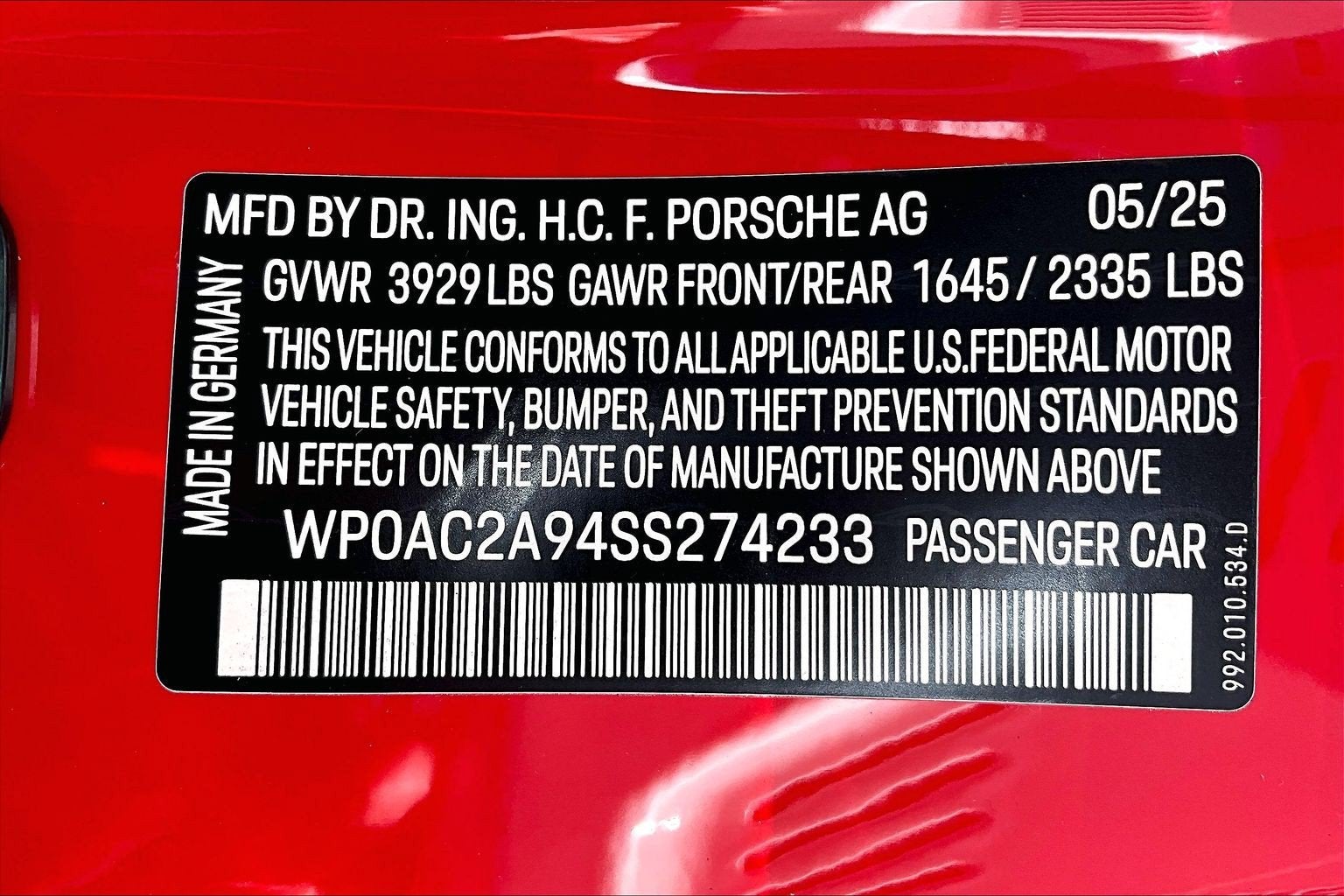 2025 Porsche 911 911 GT3