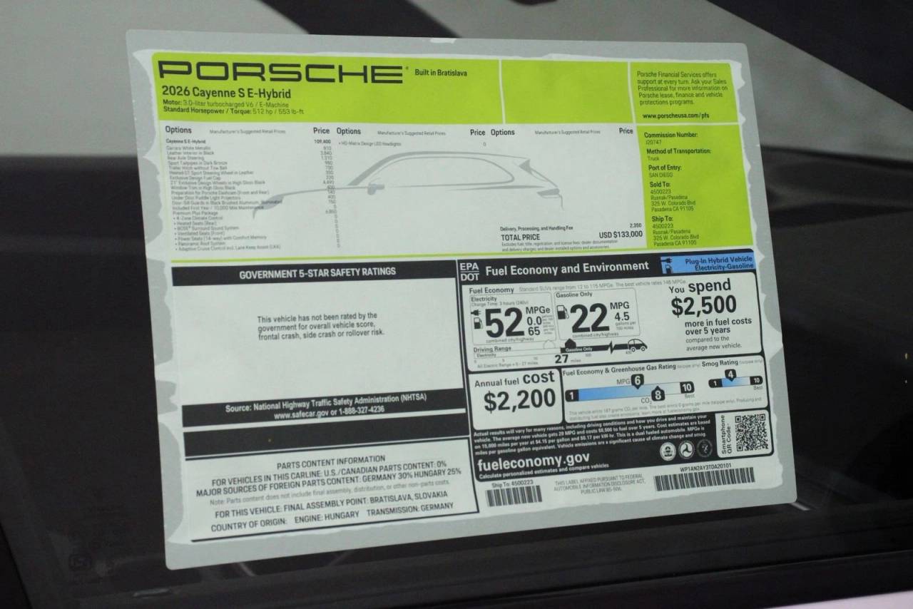 2026 Porsche Cayenne S E-Hybrid