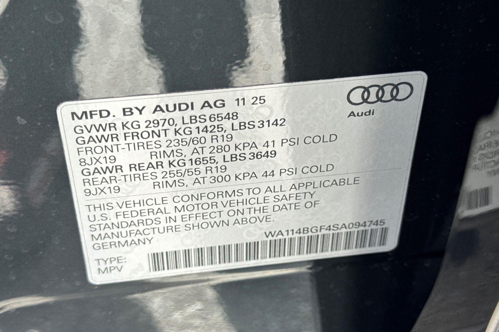 2025 Audi Q6 e-tron Premium