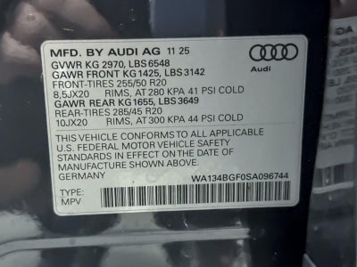 2025 Audi Q6 e-tron Prestige