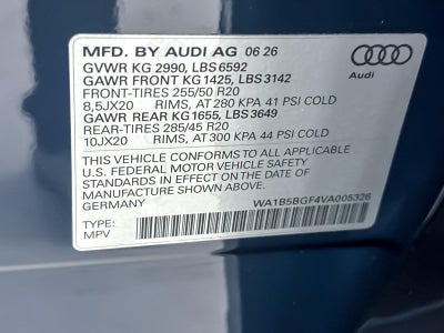 2027 Audi Sq6 E-Tron Sportback Premium Plus