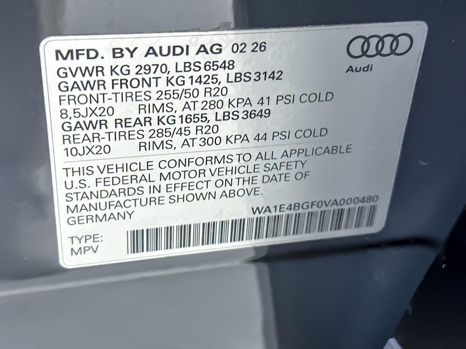 2027 Audi Q6 e-tron Sportback Premium Plus
