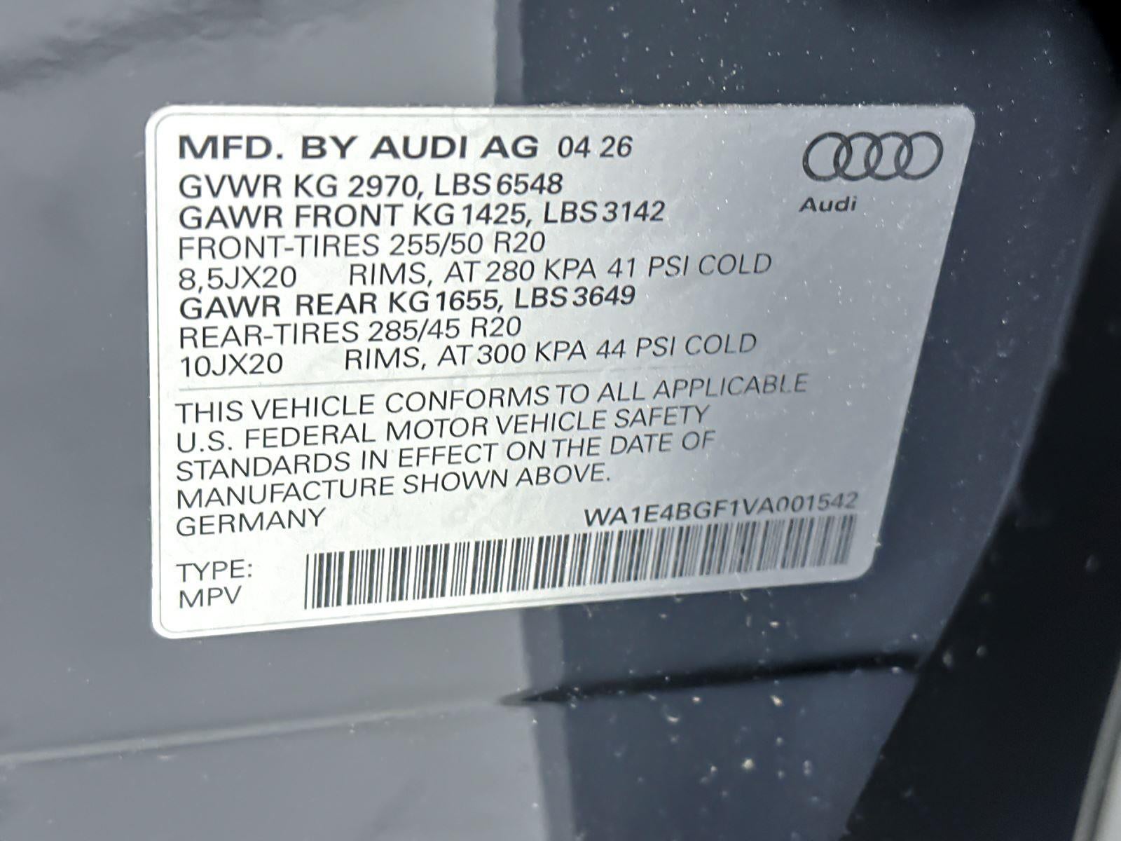 2027 Audi Q6 e-tron Sportback Premium Plus