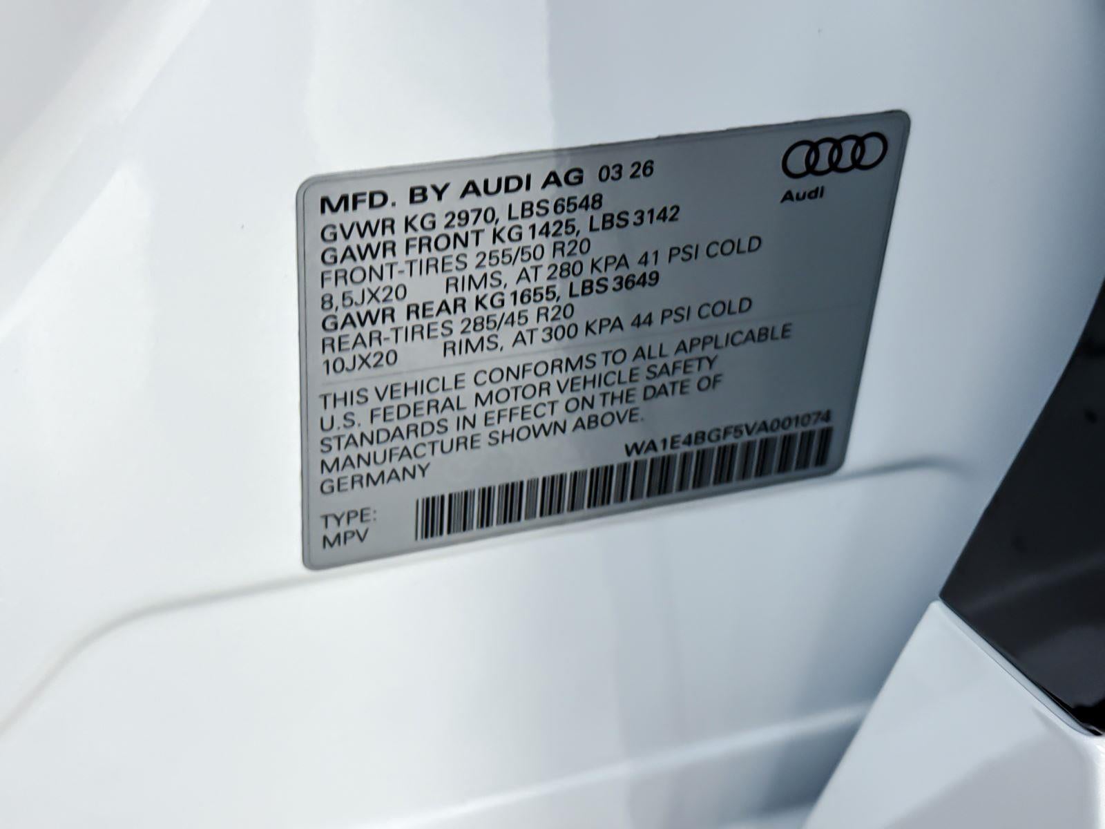 2027 Audi Q6 e-tron Sportback Premium Plus