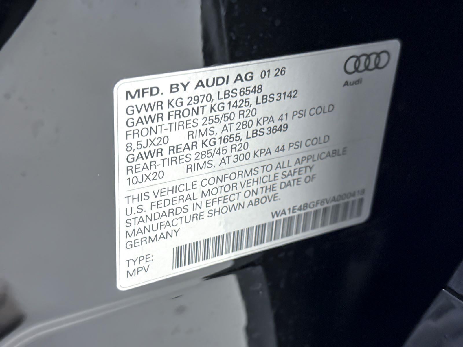 2027 Audi Q6 e-tron Sportback Premium Plus