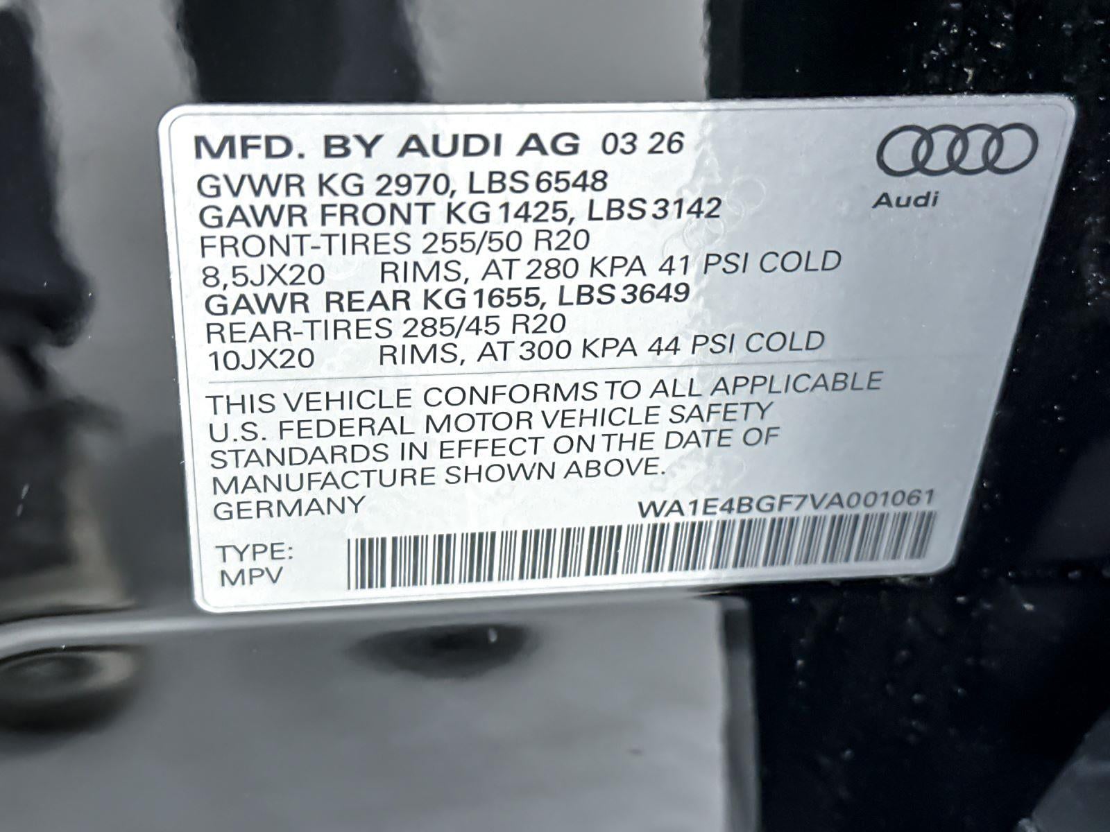 2027 Audi Q6 e-tron Sportback Premium Plus