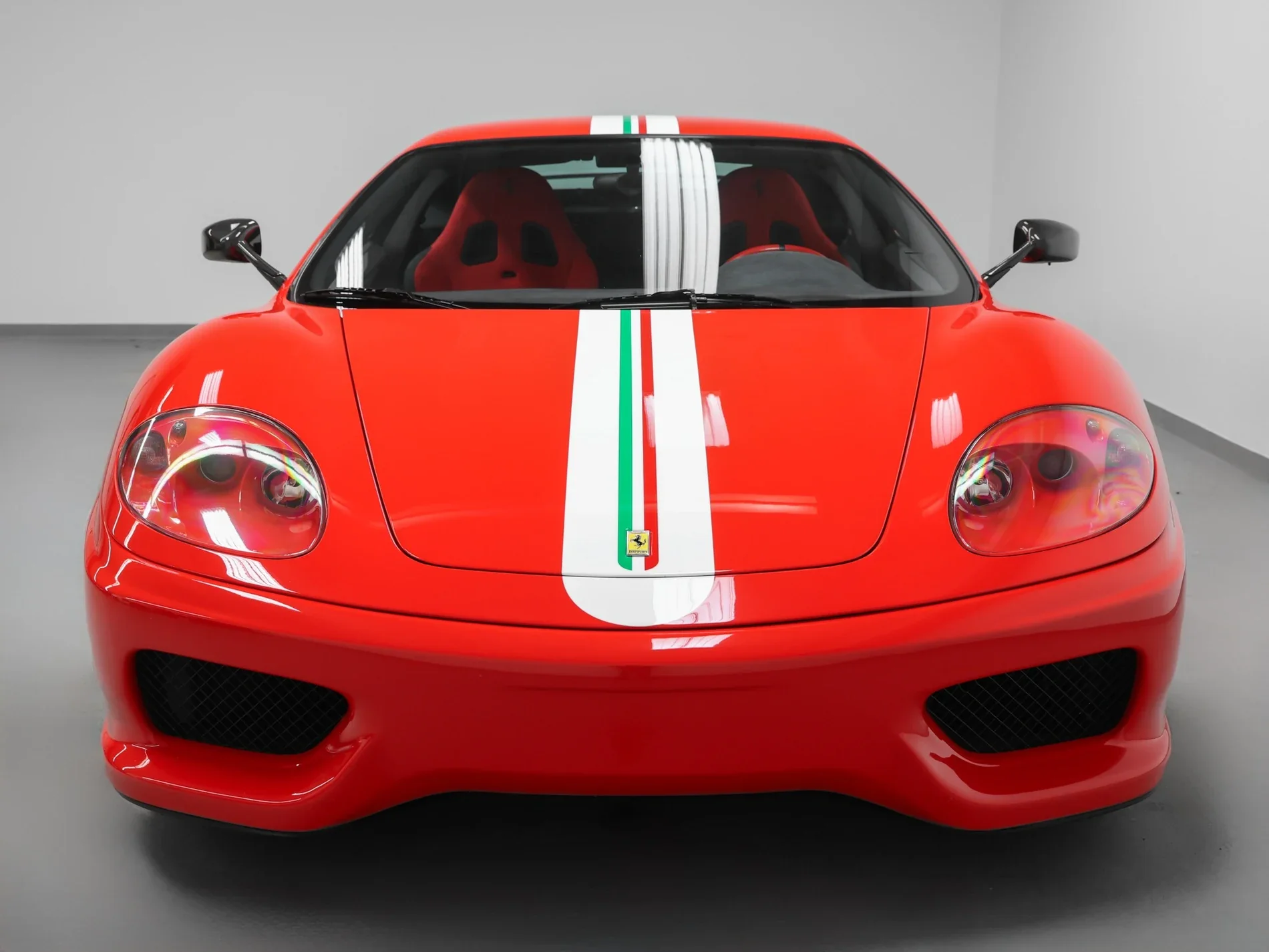 2004 Ferrari 360 Challenge Stradale front view displayed for Monterey Car Week